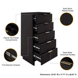 Granville Tall 23.62 Narrow Dresser in Black by Manhattan Comfort at Eve Furniture