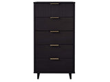 Granville Tall 23.62 Narrow Dresser in Black by Manhattan Comfort at Eve Furniture