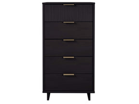Granville Tall 23.62 Narrow Dresser in Black by Manhattan Comfort at Eve Furniture