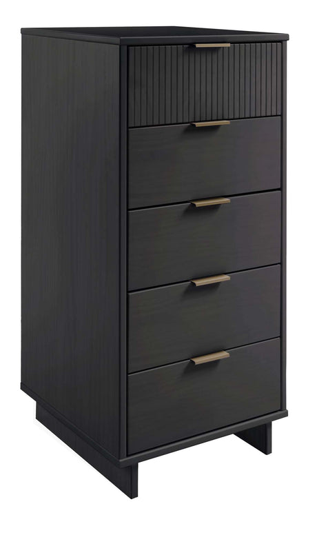 Granville Tall 23.62 Narrow Dresser in Dark Grey by Manhattan Comfort at Eve Furniture