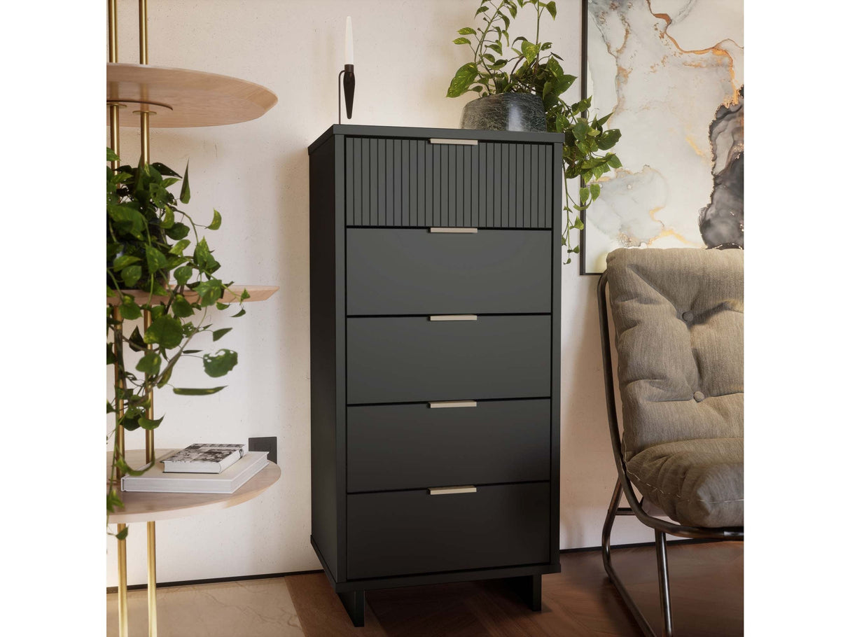 Granville Tall 23.62 Narrow Dresser in Dark Grey by Manhattan Comfort at Eve Furniture