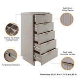 Granville Tall 23.62 Narrow Dresser in Light Grey by Manhattan Comfort at Eve Furniture