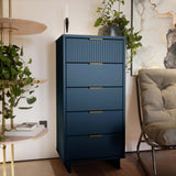 Granville Tall 23.62 Narrow Dresser in Midnight Blue by Manhattan Comfort at Eve Furniture