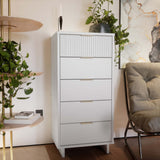 Granville Tall 23.62 Narrow Dresser in White by Manhattan Comfort at Eve Furniture