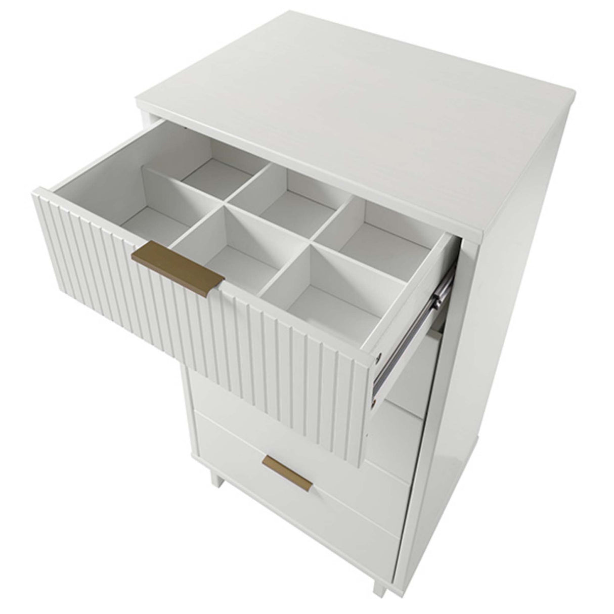 Granville Tall 23.62 Narrow Dresser in White by Manhattan Comfort at Eve Furniture