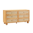Grappa Natural Wood & Rattan Wavy Dresser by TOV Furniture at Eve Furniture