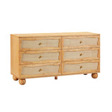 Grappa Natural Wood & Rattan Wavy Dresser by TOV Furniture at Eve Furniture