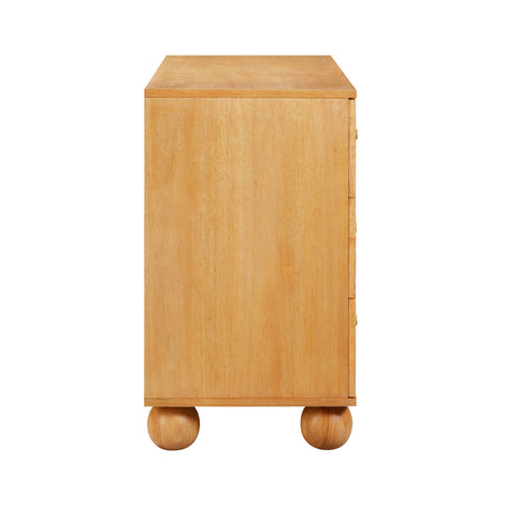 Grappa Natural Wood & Rattan Wavy Dresser by TOV Furniture at Eve Furniture
