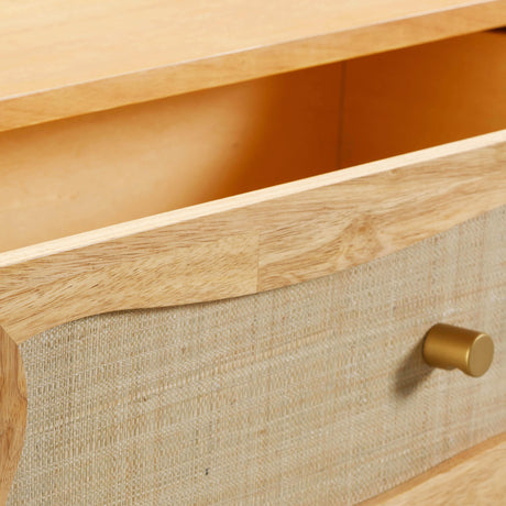 Grappa Natural Wood & Rattan Wavy Dresser by TOV Furniture at Eve Furniture