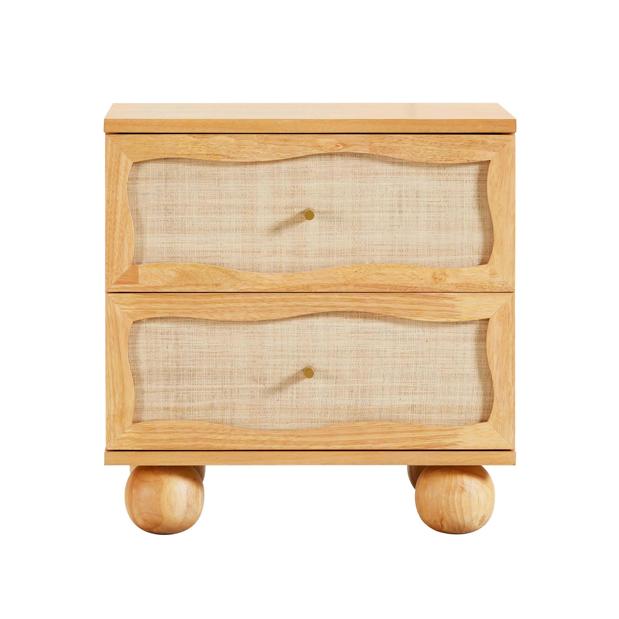 Grappa Natural Wood & Rattan Wavy Nightstand by TOV Furniture at Eve Furniture