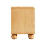 Grappa Natural Wood & Rattan Wavy Nightstand by TOV Furniture at Eve Furniture