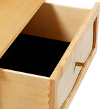 Grappa Natural Wood & Rattan Wavy Nightstand by TOV Furniture at Eve Furniture