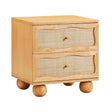 Grappa Natural Wood & Rattan Wavy Nightstand by TOV Furniture at Eve Furniture