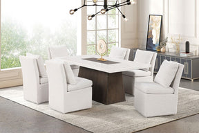 Grasten Dark Walnut 7-Piece Dining Table Set by Furniture of America at Eve Furniture
