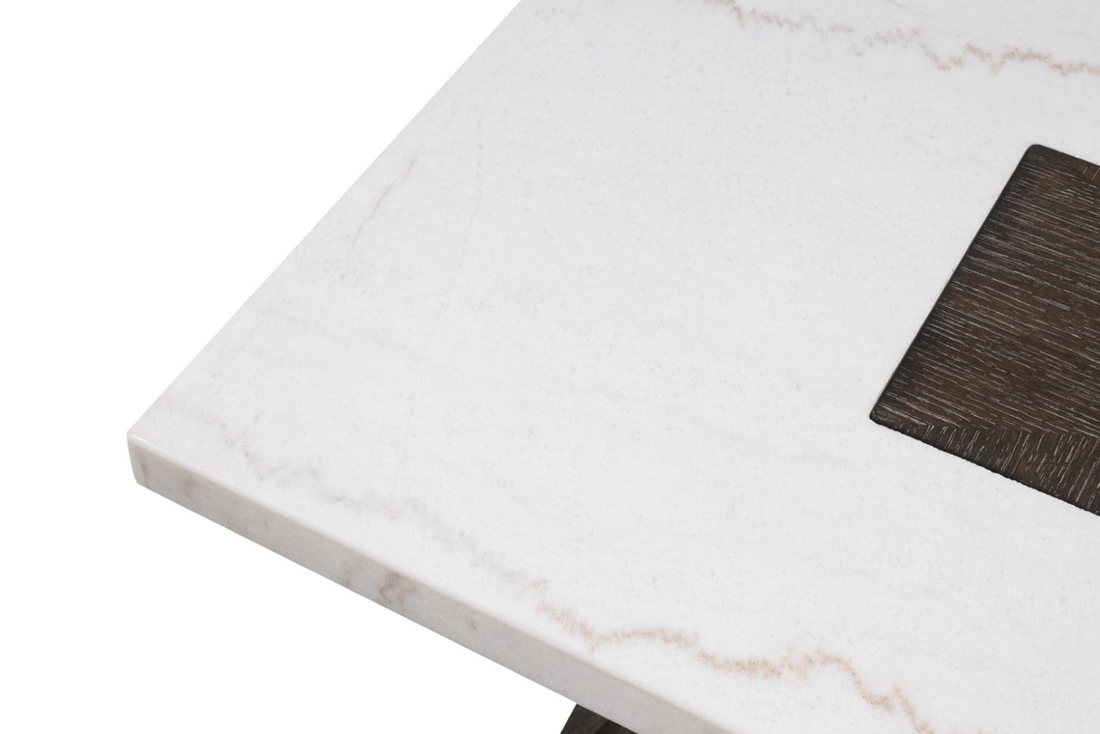 Grasten Dark Walnut/White Square Coffee Table by Furniture of America at Eve Furniture
