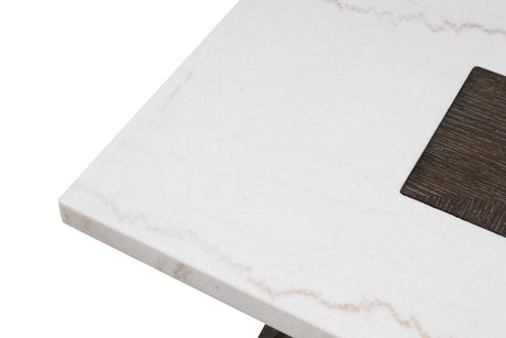 Grasten Dark Walnut/White Square Coffee Table by Furniture of America at Eve Furniture