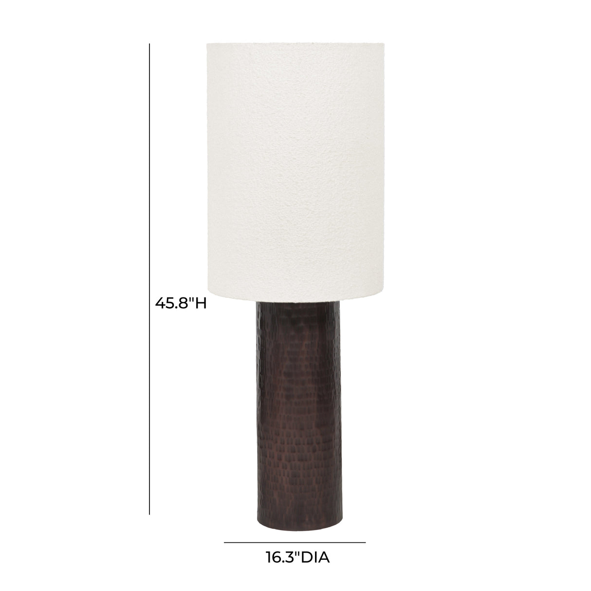 Grava Boucle & Hammered Bronze Metal Floor Lamp by TOV Furniture at Eve Furniture
