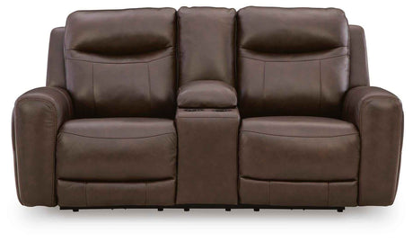 Gravier Cordova Power Reclining Loveseat with Console by Ashley at Eve Furniture