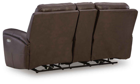 Gravier Cordova Power Reclining Loveseat with Console by Ashley at Eve Furniture