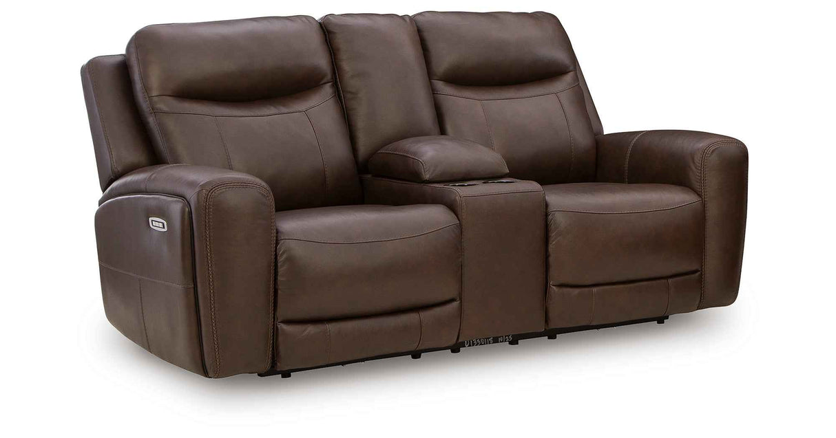 Gravier Cordova Power Reclining Loveseat with Console by Ashley at Eve Furniture