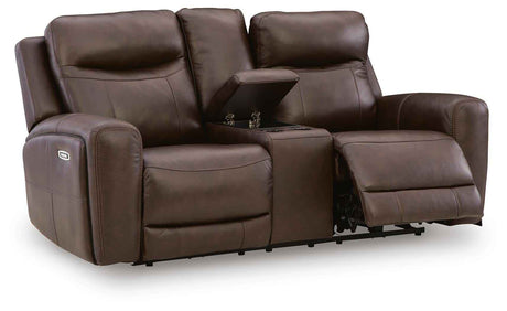 Gravier Cordova Power Reclining Loveseat with Console by Ashley at Eve Furniture