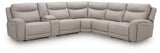 Gravier Gray 6-Piece Power Reclining Sectional with Storage Console