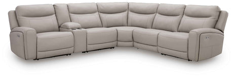 Gravier Gray 6-Piece Power Reclining Sectional with Storage Console
