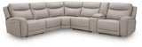 Gravier Gray 6-Piece Power Reclining Sectional with Storage Console