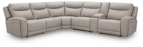 Gravier Gray 6-Piece Power Reclining Sectional with Storage Console