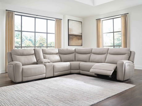 Gravier Gray 6-Piece Power Reclining Sectional with Storage Console