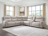 Gravier Gray 6-Piece Power Reclining Sectional with Storage Console