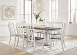 Darborn Gray/Brown Dining Table and 8 Chairs