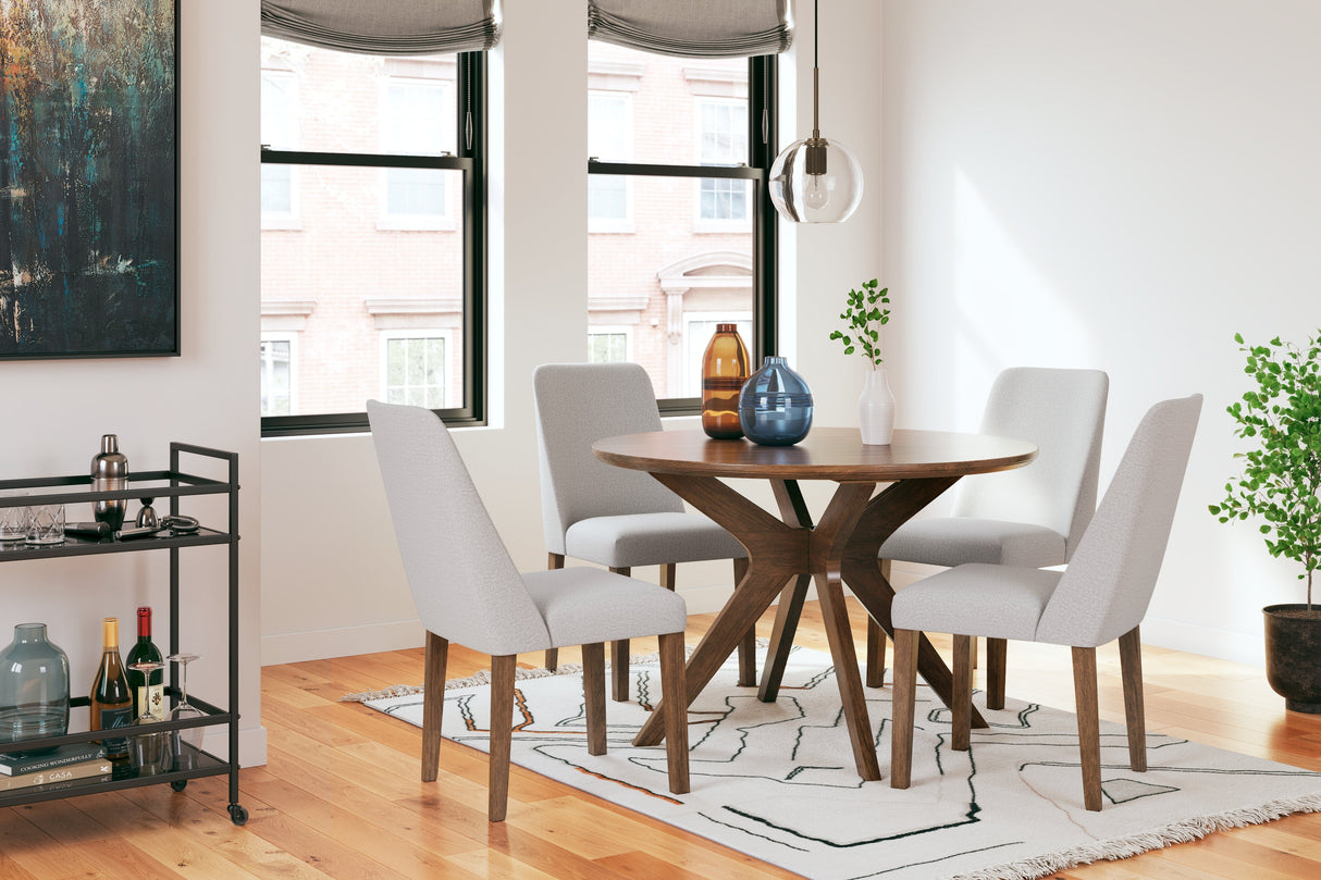 Lyncott Dining Table and 4 Chairs in Gray/Brown