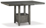 Hallanden Gray Counter Height Dining Table and 4 Barstools with Server