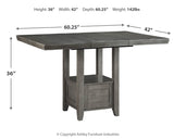 Hallanden Gray Counter Height Dining Table and 6 Barstools with Server