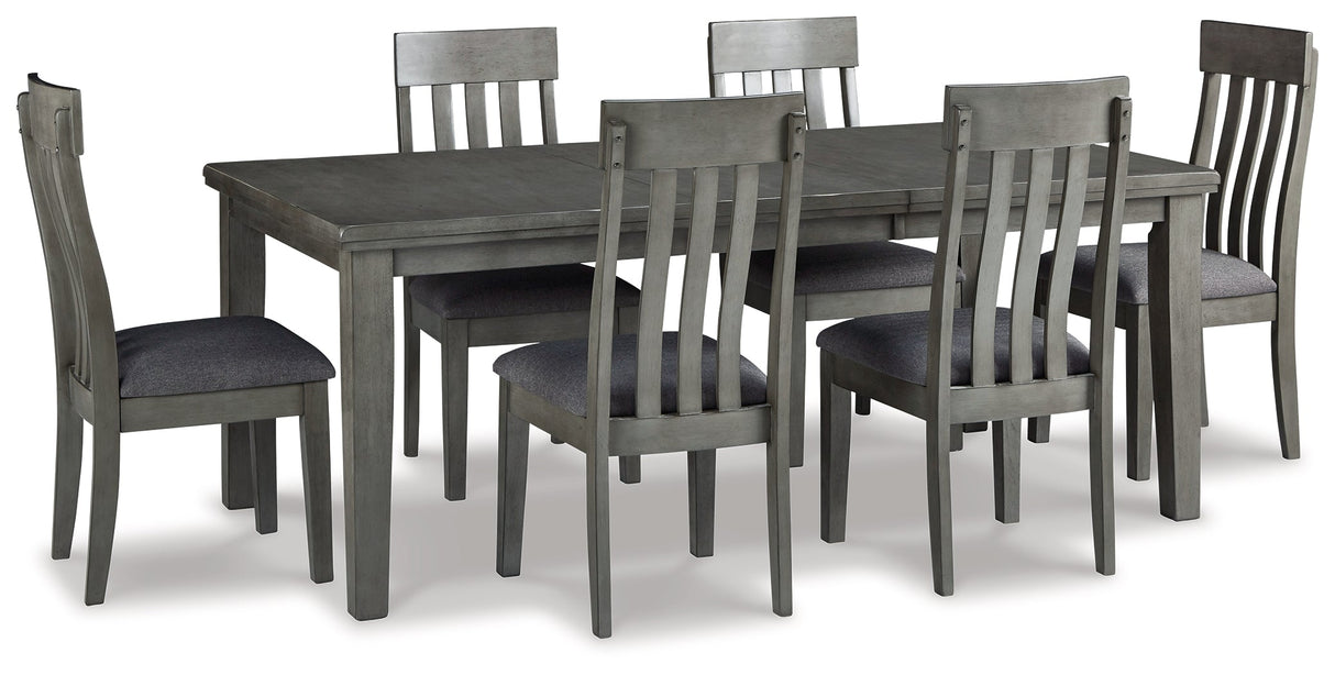 Hallanden Gray Dining Table and 6 Chairs