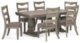 Lexorne Gray Dining Table and 6 Chairs