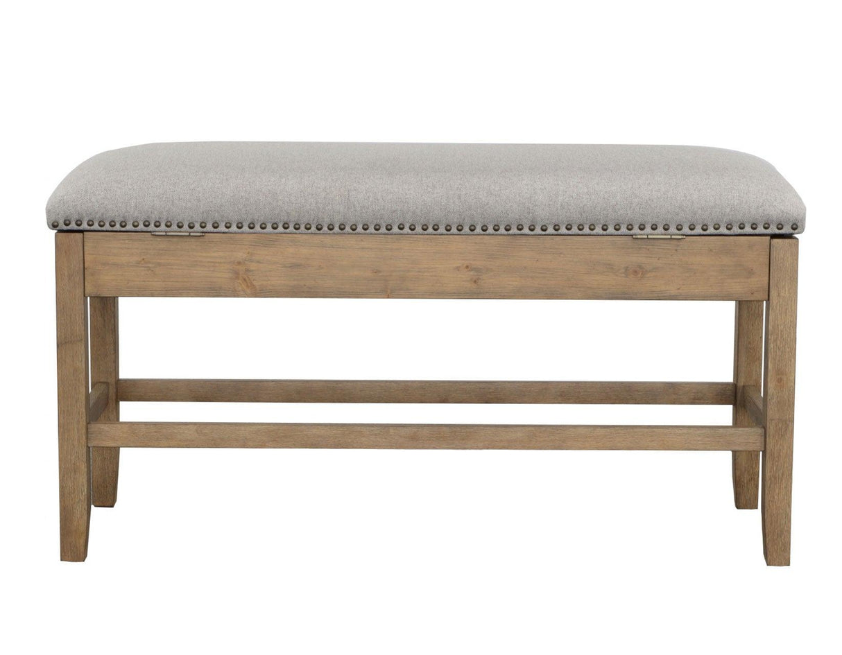Grayson 24″ Counter Storage Bench w/Nailhead Trim by Steve Silver at Eve Furniture