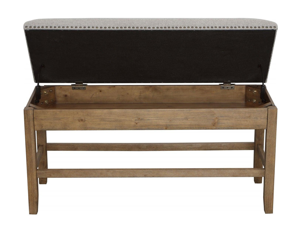 Grayson 24″ Counter Storage Bench w/Nailhead Trim by Steve Silver at Eve Furniture