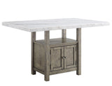 Grayson 60-inch White Marble Counter Storage Table