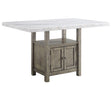 Grayson 60-inch White Marble Counter Storage Table by Steve Silver at Eve Furniture