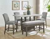 Grayson 60-inch White Marble Counter Storage Table by Steve Silver at Eve Furniture