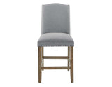 Grayson Gray 24″ Counter Stool, Upholstered with Nailhead by Steve Silver at Eve Furniture