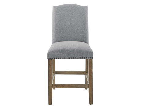 Grayson Gray 24″ Counter Stool, Upholstered with Nailhead by Steve Silver at Eve Furniture