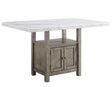 Grayson 60-inch White Marble Counter Storage Table by Steve Silver at Eve Furniture