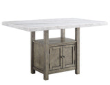 Grayson 60-inch White Marble Counter Storage Table by Steve Silver at Eve Furniture