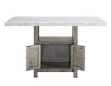 Grayson 60-inch White Marble Counter Storage Table by Steve Silver at Eve Furniture