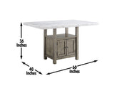 Grayson 60-inch White Marble Counter Storage Table by Steve Silver at Eve Furniture