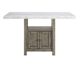 Grayson 60-inch White Marble Counter Storage Table by Steve Silver at Eve Furniture