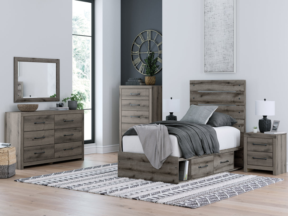 Graystorm Brown Gray Full Storage Platform Bed with 2 Drawers by Ashley at Eve Furniture